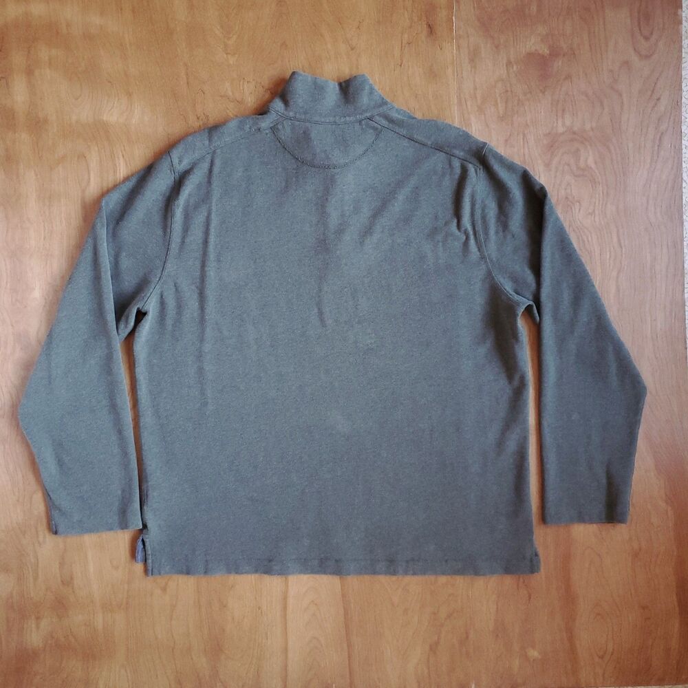 J Crew 1/4 Zip Pullover Mens XL 100% Cotton Sueded Jersey Green Long Sleeve 2007 - Picture 4 of 9